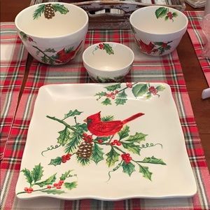 Maxcera platter and 3 serving bowls